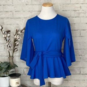 Shein | Royal Blue Peplum Top